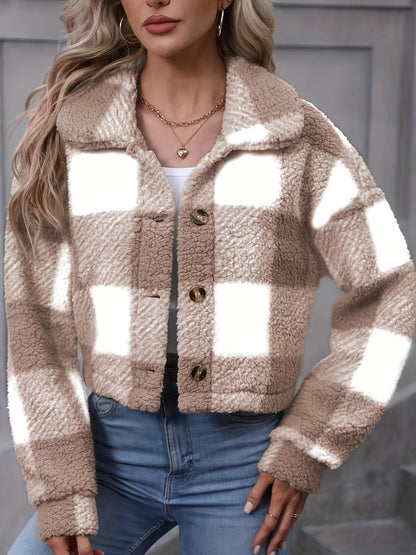 Marnie™ | Cozy Cropped Plaid Jacket