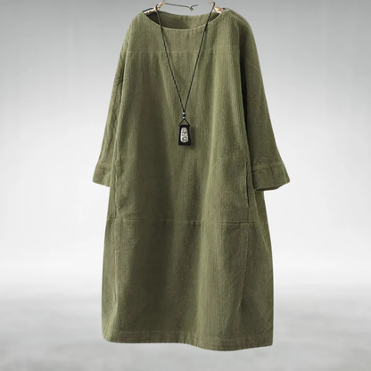 Amy™ | Relaxed Corduroy Midi Dress
