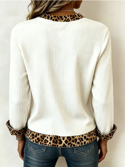 Vivienne™ | Animal-Trim V-Neck Top