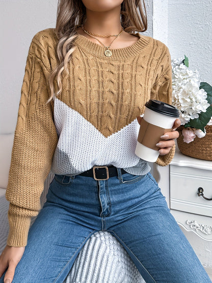 Blythe™ | Color-Block Round Neck Sweater