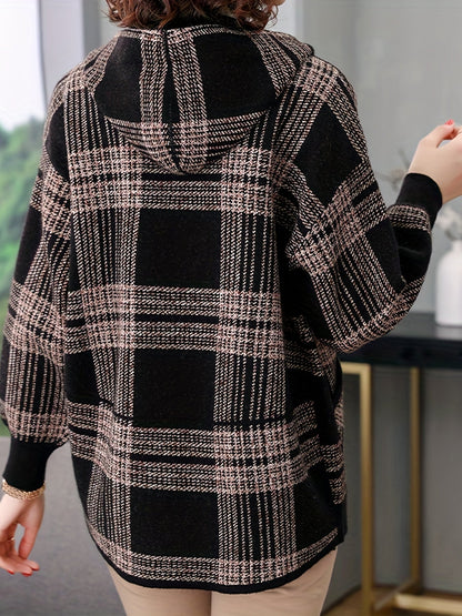 Delaney™ | Checked Hooded Zip-Up Jacket