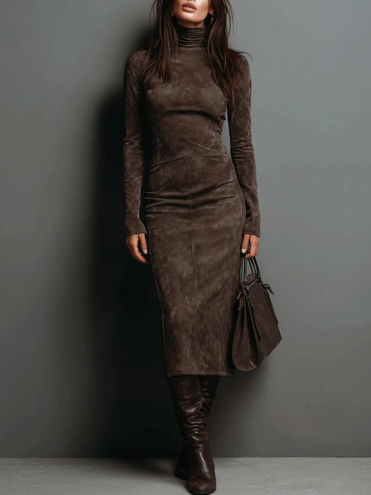 Mildred™ Elegant Suede Maxi Dress