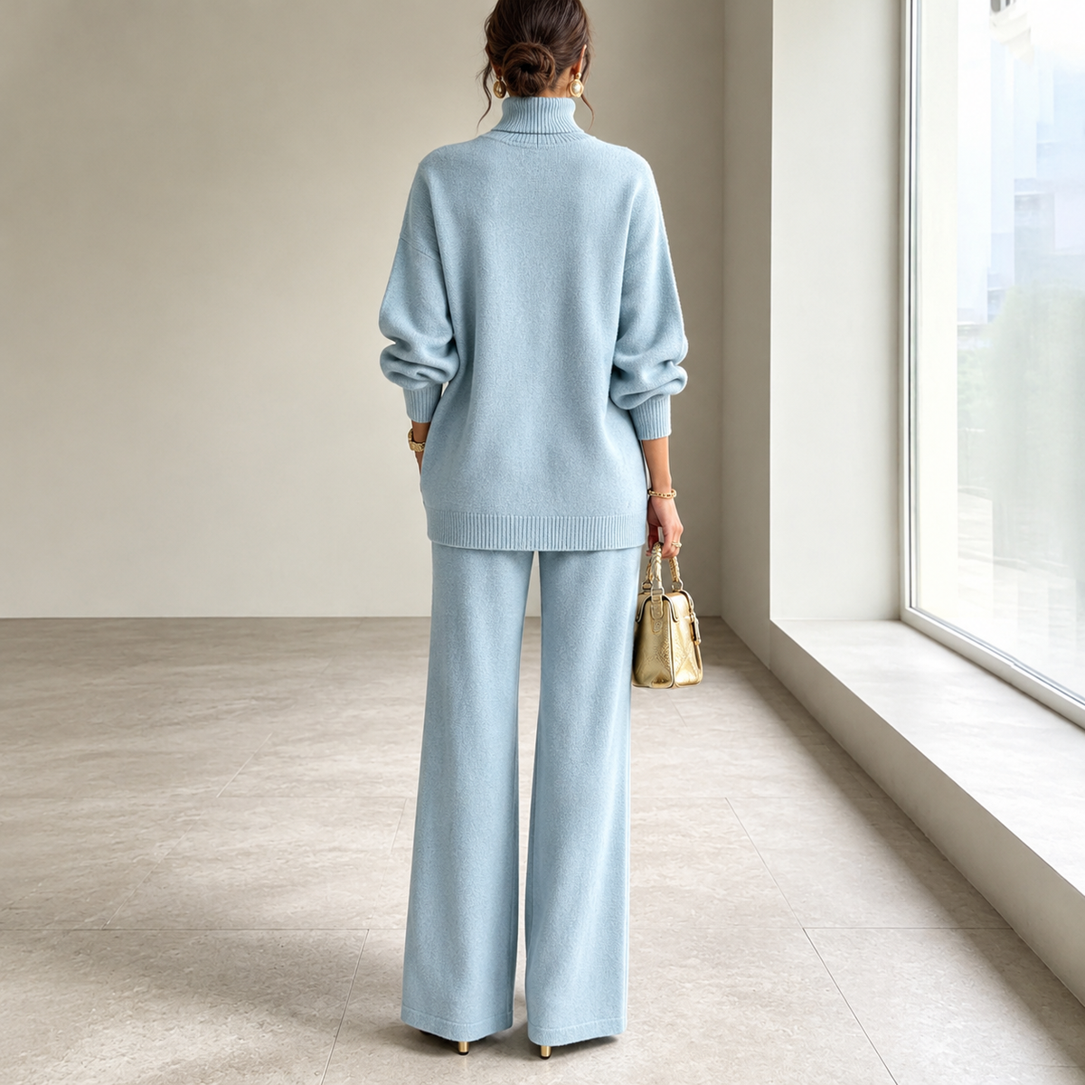 Mackenzie | Knit Turtleneck Two-Piece Set