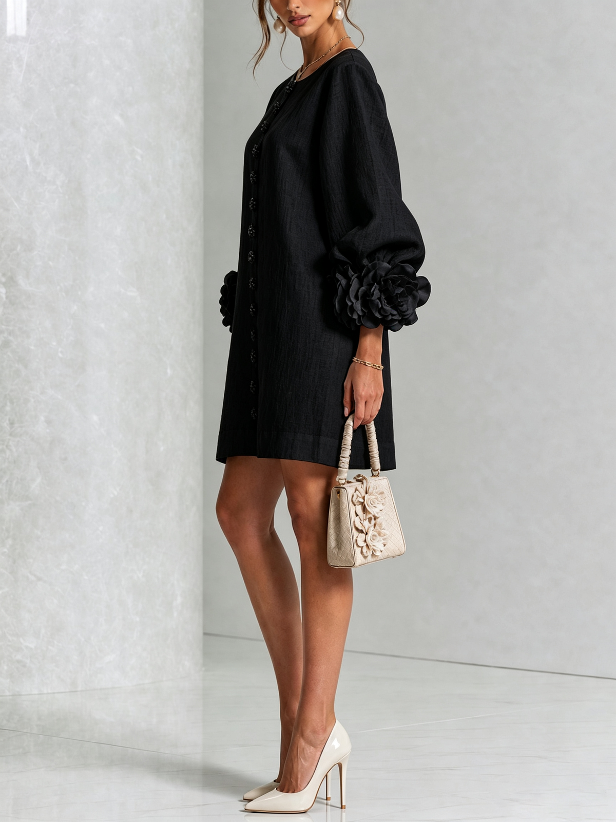 Grace | Floral Button-Front Mini Dress