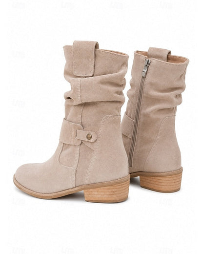 Claire™ | Slouchy Block-Heel Ankle Boots