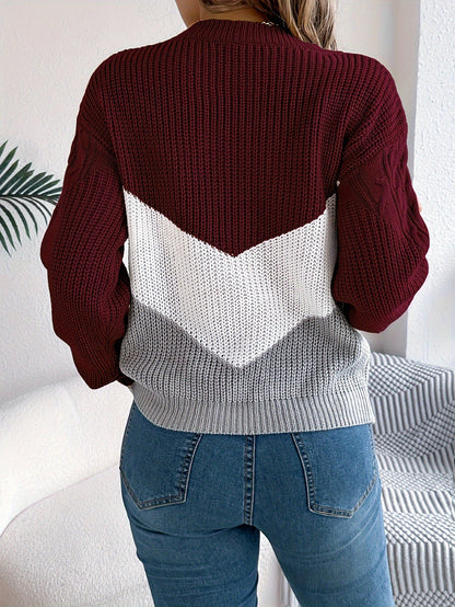 Blythe™ | Color-Block Round Neck Sweater