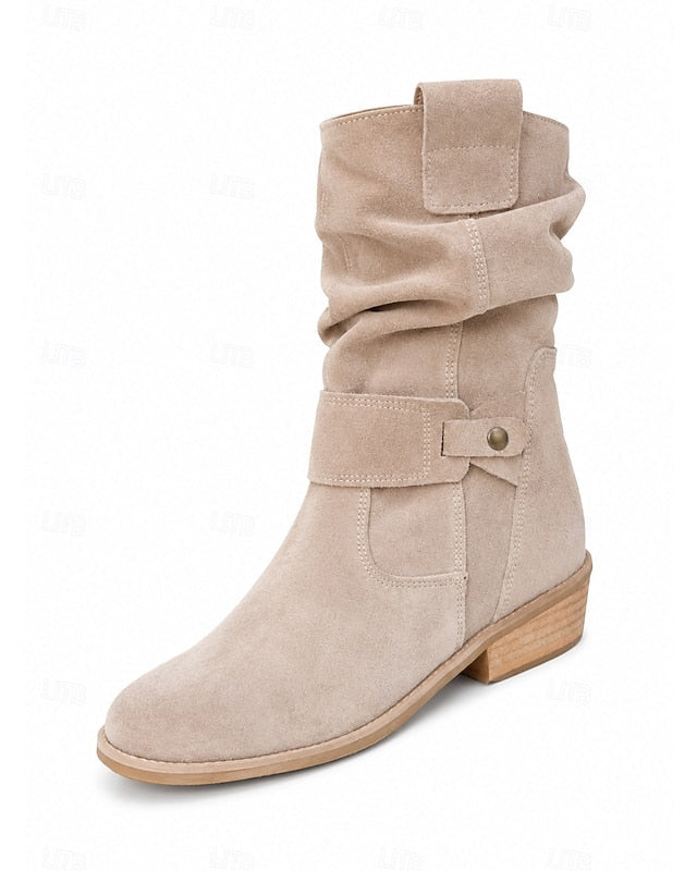 Claire™ | Slouchy Block-Heel Ankle Boots