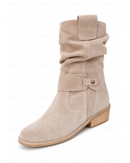 Claire™ | Slouchy Block-Heel Ankle Boots
