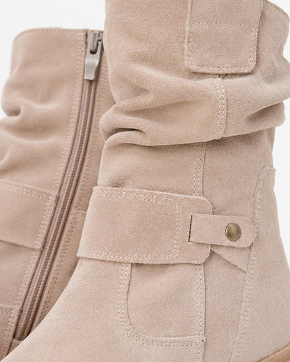 Claire™ | Slouchy Block-Heel Ankle Boots