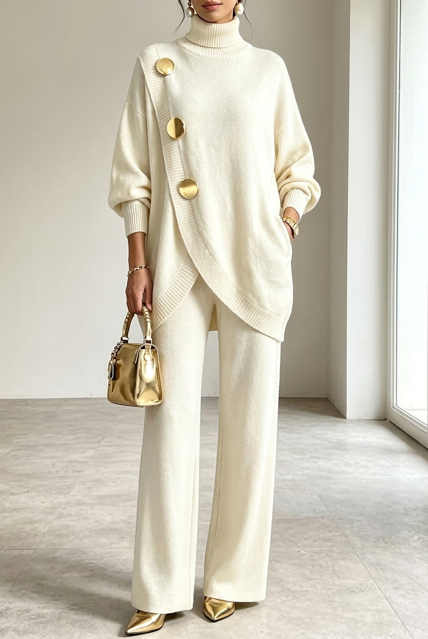 Mackenzie | Knit Turtleneck Two-Piece Set