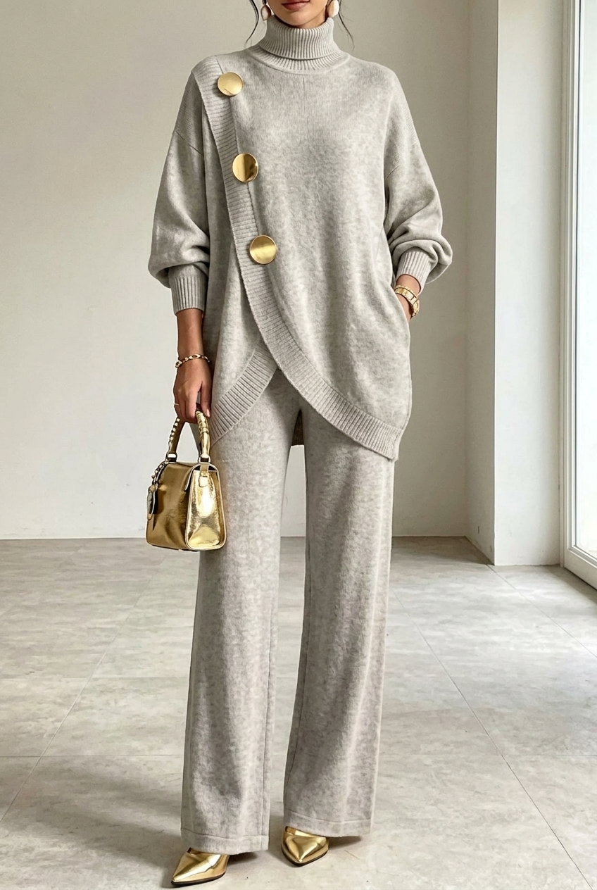 Mackenzie | Knit Turtleneck Two-Piece Set