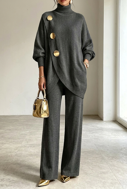 Mackenzie | Knit Turtleneck Two-Piece Set