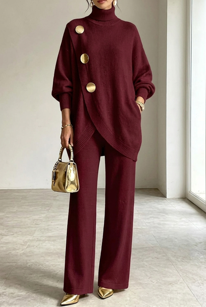 Mackenzie | Knit Turtleneck Two-Piece Set