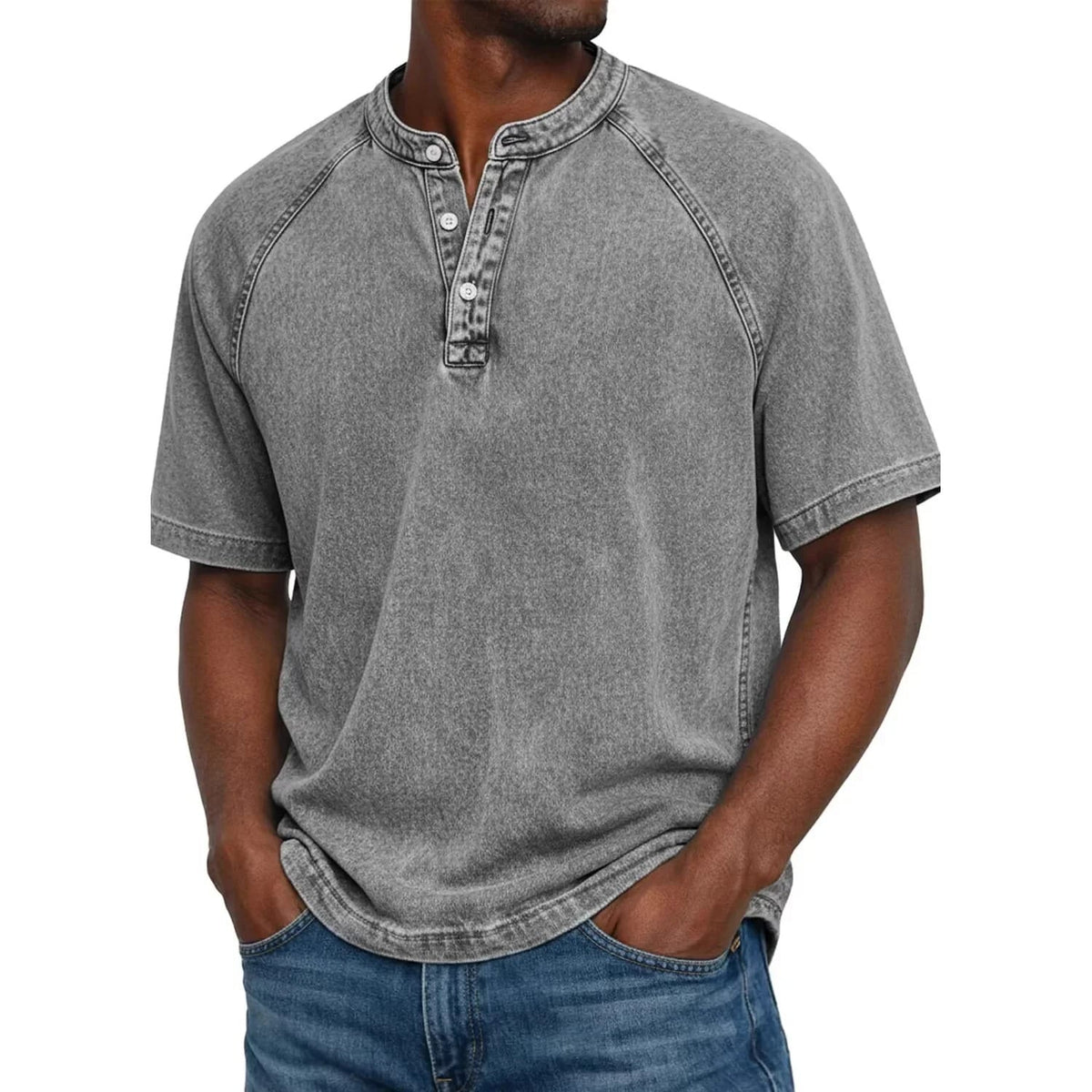 Carter™ | Washed Denim Henley Shirt