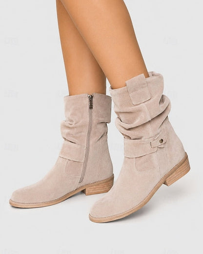 Claire™ | Slouchy Block-Heel Ankle Boots