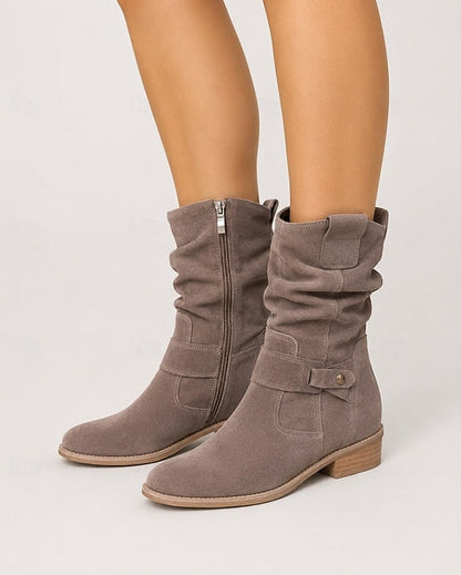 Claire™ | Slouchy Block-Heel Ankle Boots