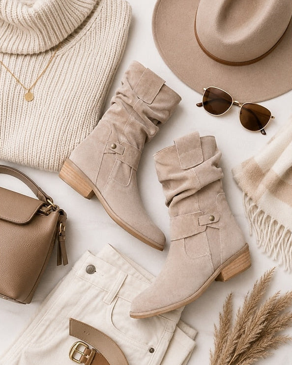 Claire™ | Slouchy Block-Heel Ankle Boots