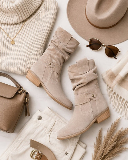 Claire™ | Slouchy Block-Heel Ankle Boots