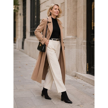 Lucia™ | Sleek Cap-Toe Chunky Heel Ankle Boots