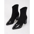 Lucia™ | Sleek Cap-Toe Chunky Heel Ankle Boots